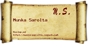 Munka Sarolta névjegykártya